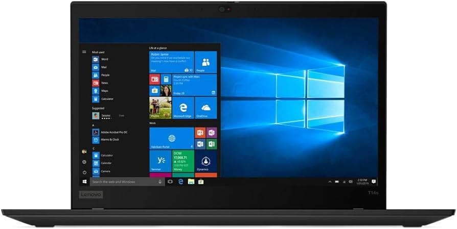 Lenovo ThinkPad T14 14-inch Notebook - Touch Screen - Core i5-10210U - 16 GB RAM - 256 GB SSD - Windows 10 Pro(Renewed)